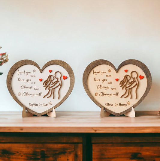 Couple Heart Sign Couples Wood Sign Gift For Girlfriend Valentines Day Decor