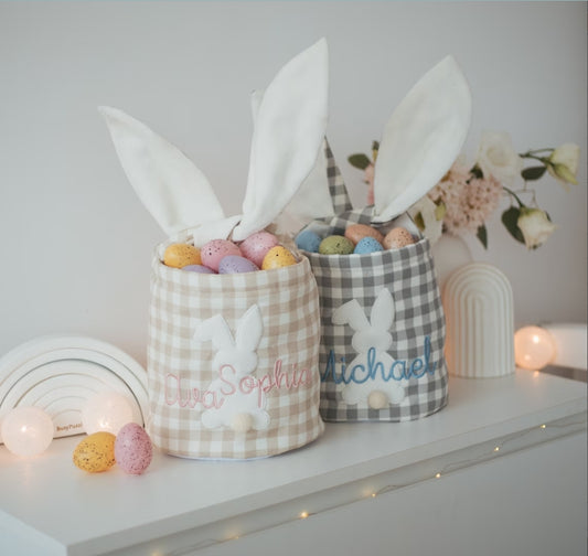 Easter Baskets Custom Basket For Kids Embroidered Baby Easter Basket