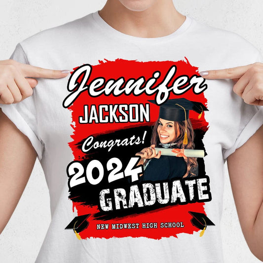 Custom Photo Congrats 2024 Graduation Shirt