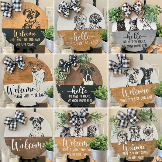 Personalized Pet Portrait Welcome Sign