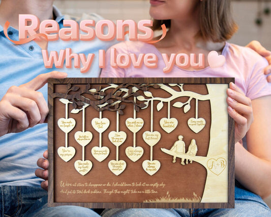 Many Reasons To Love You Personalized Valentine's Day Gifts Couples Custom Wood Sign